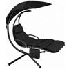 Arreditaly Sdraio Sospesa Con Ombrellone Parasole Integrato E Cuscino Imbottito Ergonomica Amaca Da Giardino In Acciaio E Poliestere Per Esterno Terrazzo E Bordo Piscina 195 x 132 x 197 Cm Nero
