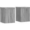 vidaXL Supporti per Piante 2 pz Grigio 15x15x20 cm in Multistrato, Supporto per Fiori, Porta Fiori, Supporto per Piante da Interno, Porta Piante