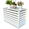 unmjgybc Protezione per unità esterna climatizzatore con copertura, struttura in alluminio verniciato elettrostaticamente, antiruggine antipioggia, ventilazione libera per unità 2~3 HP（Bianco 110×60×80cm）