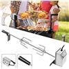 YRHome Spiedino girevole da 117 cm, in acciaio inox con motore, adatto per barbecue a gas con 4 forcelle per carne, manico e motore, girarrosto elettrico, 220 V - 240 V, universale
