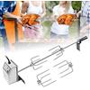 LZQ Set di spiedo per barbecue con motore, 107 cm, spiedo girevole in acciaio inox 304, 220 V - 240 V, con 4 aghi per carne