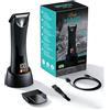 Gentlemen's BARBER SHOP LARGNER Haircuts Regolatore per il corpo da uomo, impermeabile, per peli pubici, con testine in ceramica, rasoio a sfera per parti private, luce LED e display, rasoi per il corpo, per uso bagnato e asciutto