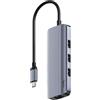Cudy Hub Usb Cudy UH606 6in1 Usb-c con GbE e Hdmi 4K60Hz 5000Mbps Grigio/Argento [UH606]