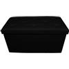 Russo Tessuti Panca Puff Pouf Diamante Contenitore Sgabello Pieghevole Ecopelle-Nero