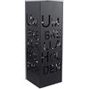 Baroni Home Portaombrelli Porta Ombrelli Design Moderno in Metallo con Intaglio Scritta Umbrella Holder Nero con Gancino e Vaschetta Scolapioggia Rimovibile 15,5X15,5X49 cm