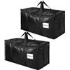 Dntorx 2 scatole portaoggetti grandi da 90 l con coperchio, pieghevoli, grandi con cerniera, per trasloco, campeggio, biancheria da letto, vestiti, colore nero