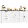 HOCSOK Credenza Cucina, 180 cm Madia Cucina con 8 Scomparti Portaoggetti, Credenza Soggiorno con 2 Cassetti 6 Ante per Sala da Pranzo, Mobile TV, 180×87×34, Bianco