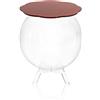 Iplex Design Bollino Tavolino/Comodino Contenitore, Plexiglass/PMMA, Rosso/Trasparente
