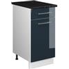 Vicco Mobile base Fame-Line, Blu scuro lucido/Bianco, 40 cm