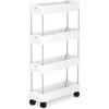 TAFONUP Carrello Portaoggetti a 4 Ripiani, Carrellino Cucina Salvaspazio a Ruote, carrello scorrevole, Scaffale alto e Stretto per cucina, bagno, lavanderia, camera da letto, spazi stretti, 40 x 12.5 x 86 cm