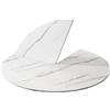 SMELEDFCFK Piano Tavolo Rotondo Pieghevole 120-200cm, Estensione Piano Tavolo Rotondo In Legno, Piano Tavolo Circolare Sostituibile A 4 Pieghe Senza Gambe Per Sala Da Pranzo(White marble,1.6m/63in)