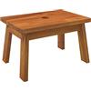 Vorpalize Sgabello a gradino in legno massiccio di acacia, 38 x 26 x 22 cm, stabile, piccolo sgabello, versatile come sgabello da cucina, sgabello per fiori e pouf per esterni