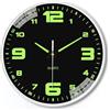 Generic Orologio da parete che si illumina al buio, orologio silenzioso al quarzo con numeri grandi, funzione luce notturna da 20 cm, per camera da letto, soggiorno e ufficio (B)