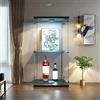 FEEOHOME Vetrina in vetro, vetrina da collezione con LED, vetrina temperata moderna in vetro a 2 strati con serrature, trasparente vetrine su base per soggiorno, camera da letto, 40 x 36 x 86 cm (nero
