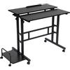 WooDerson Multi Functional, scrivania pieghevole in acciaio al carbonio, altezza regolabile con ruote e piano inclinabile, per casa, ufficio, 74 x 54 x 115 cm (nero)