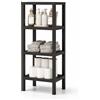 sugodesign Ombeg Scaffale a 4 ripiani, bianco/grigio/nero, in plastica, rettangolare, autoportante, moderno, multiuso, per bagno, cucina, soggiorno (nero)