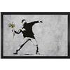 1art1 Banksy Il Lanciatore di Fiori, Graffiti Arte di Strada Zerbino 60x40 cm