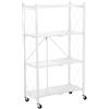 MA MAISON Scaffale Pieghevole a Ripiani, Carrello Metallico con Mensole- Salvaspazio, Richiudibile, con Ruote, Porta oggetti - Cucina, Camera, Giardino e Universale