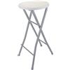 DRULINE Sgabello Bar Pieghevole in Metallo Altezza Seduta 70,5 cm Bianco Grigio - Bianco, 1x