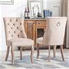 Merax Set di 2 sedie da sala da pranzo, sedia da cucina, imbottita, con trapuntatura a bottoni, comoda sedia in velluto, struttura in legno massiccio, per sala da pranzo, soggiorno, con schienale alto