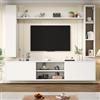 Kebnor Set da parete per televisione con vetrine, supporto scheda TV, scaffale e 2 mensole, bianco 180