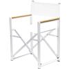 VERDELOOK | Poltroncina Regista Luxury Bianca 56x49 H81 cm, Sedia Pieghevole da Giardino in Alluminio con Braccioli Effetto Legno e Seduta in Textilene, Portata 120 kg