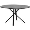 ML DESIGN modern living ML-Design Tavolo da Pranzo Allungabile Rotondo, Tavolo per Cucina e Soggiorno, Grigio Screziato, 100-140x76x100 cm, per 4-6 Persone, Tavolo Moderno con Gambe in Acciaio a X, Design Elegante