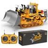 YESHIN RC Bulldozer, 1:20 metallo 9 canali telecomandato escavatore con telecomando da 2,4 GHz, luce e suono, equipaggiato per cingolati, giocattolo da costruzione, regalo per bambini dai 3 anni in su
