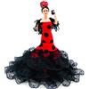 Folk Artesanía Bambola fiamminga o andalusa della Spagna Collezione d'Arte in plastica in Edizione Limitata da 19 cm. Made in Spain (Abito Rosso con Pois Neri)