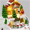 Lotti Villaggio Natale Innevato Casa di Marzapane H 16 Cm 13 x 12 Cm LED Musica Movimento Rotante