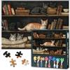 TISHIRON Libreria puzzle 1000 pezzi, dolce gatto puzzle adulti vecchi libri tazza 1000 pezzi puzzle per adulti 70 x 50 cm puzzle impossible gioco di abilità per tutta la famiglia