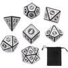 WeddHuis 7 pezzi Set di Dadi Poliedrici con Tasche per Dungeons and Dragons RPG DND MTG W20 W12 W10 W8 W6 W4 Giochi di Carte da Tavolo