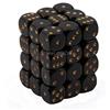 Chessex 25828 Dice-Opaque: 36D6 Black/Gold Set, Multicolor
