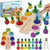 HaoVrisn Giochi Montessori 1 2 3 Anni, Gioco Bambino di Ordinamento Colori, Giocattoli in Legno per Motricità Fine, Giocattoli Sensoriale Educativo, Regalo Bambino 1 Anno