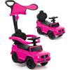 RELAX4LIFE Auto a Spinta 3-in-1 con Licenza Mercedes Benz, Auto Cavalcabile per Bambini con Maniglia, Tettuccio Regolabile, Poggiapiedi Estendibile, Clacson, Suono, Vano Portaoggetti (ROSA)