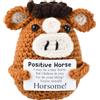 QINGZY Positive Horse, Uncinetto Bambola Positiva Fatto a Mano, Peluche Divertente e Simpatico, Regalo Motivazionale e Incoraggiante per Compleanni, Natale, Decorazioni per Casa, Ufficio e Feste
