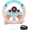 RedCrab Giocattolo del Volante per Bambini, 360° Rotazione Controller Portatile Simulato con Suono e Musica, Simulatore di Guida Regalo Educativo Precoce per Bambini Ragazzi e Ragazze (Rosa)