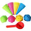 Yeory 9 Pezzi/Set di Giocattoli da Spiaggia, Set di Gelati in plastica comprende Coni Gelati, Scoop e Coperchio, Giocattolo, Giocattoli a Sabbia per Bambini Piccoli, Colore Casuale, Giocattolo