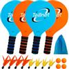 U&C Planet Set da Beachball Set di Racchette in Legno per Beachball, Gioco per Bambini e Famiglie con 4 Racchette, 4 Palline e 8 volani, Giocattoli per Feste in Giardino e in Spiaggia