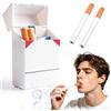 KutaKuta Sigarette Bolle di Sapone, Realistica Pipa Bolle di Sapone per Donne e Uomini, Bubble Puff Cigarettes con 1 Bustina di Liquido per Bolle, Regalo Divertente Per Uomini E Donne per Feste