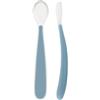 Chicco Set 2 Cucchiai in Silicone Morbido 6m+, Cucchiaio Svezzamento con Punta Flessibile Salva-Gengive, Manico Lungo Ergonomico e Design Igienico, Senza BPA, Confezione da 2 Pezzi