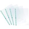 Favorit Buste Perforate, Lucide, Alto Spessore, 22 x 30 cm, 25 Pezzi, Trasparenti con Banda Colorata Azzurro Pastello