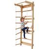 Relaxdays spalliera svedese per bambini, barra per trazioni, anelli, scaletta, HxLxP 215 x 80 x 57,5 cm, naturale