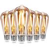 Great Jacob Lampadina LED Edison ST64, Lampadina Vintage E27 10W=131W,Lampadina A Filamento Led Luce Calda 2200K, 2100 Lumens,Non Dimmerabile, Confezione Da 6 Unità