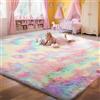 Untimaty Area Rugs - Tappeto per soggiorno, 160 x 230 cm, soffice tappeto shaggy per bambini, stanza dei giochi, cameretta dei bambini, soggiorno, decorazione per la casa (arcobaleno)