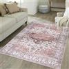 Mazovia Tappeti Beige Boho Vintage - Soggiorno, Camera da Letto, Sala da Pranzo, Ufficio - Pile Corto Rettangolo - OEKO-TEX® - Lavabile in Lavatrice, Vegetale - Rosa - 160x230 cm