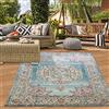 Teppich-Traum Tappeto orientale da esterno per soggiorno Tappeto vintage in blu crema Größe 200 x 290 cm