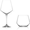 Generico Set Bicchieri e Calici RCR Aria 12 Pezzi - 6 Calici Vino Rosso 79 cl + 6 Bicchieri Acqua 55 cl in Vetro Trasparente, Servizio Elegante Lavabile Lavastoviglie, Bicchieri Moderni Casa Ristorante