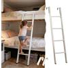 CMYUN Scaletta Letto a Castello Scala Letto Castello Bambini Adulti, Camper - Scala Uscita per Soppalco con Interni Bianchi, Piedini Antiscivolo Gancio, Gradino Corto Metallo Personalizzabile(116cm/45)
