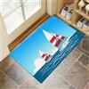MLSOWM Zerbino Tema Nautico Ingresso Interno 40x60 cm, Zerbino Entrata Ingresso Barca A Vela Da Mare con Fondo Antiscivolo TPR, Lavabile In Lavatrice Tappeto Ingresso Per Casa Ufficio - Blu